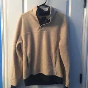 J. Crew Fleece Quarter Button Pullover