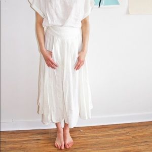 BLACK CRANE LINEN WRAP SKIRT ⚡️