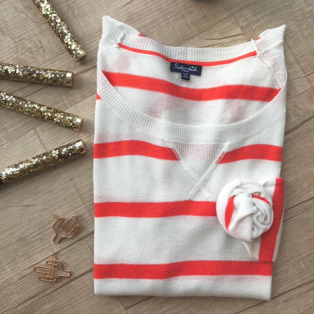 Splendid Cashmere Blend Stripes Pullover