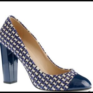 J Crew collection Etta Cap Toe Tweed Pumps size 7