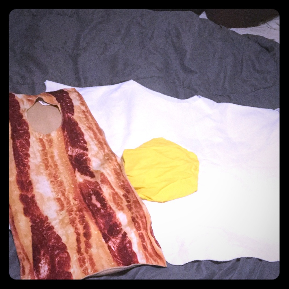 Bacon and egg costume pair. Baby/parent