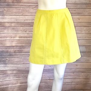 J. Crew Bright Yellow Skirt with trim detail