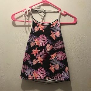 Pacsun flower and striped crop top