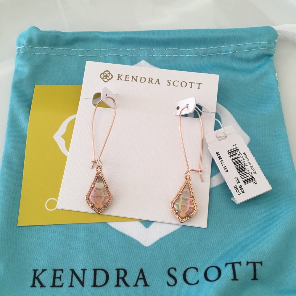 Kendra Scott Peach Iridescent Lori Earrings
