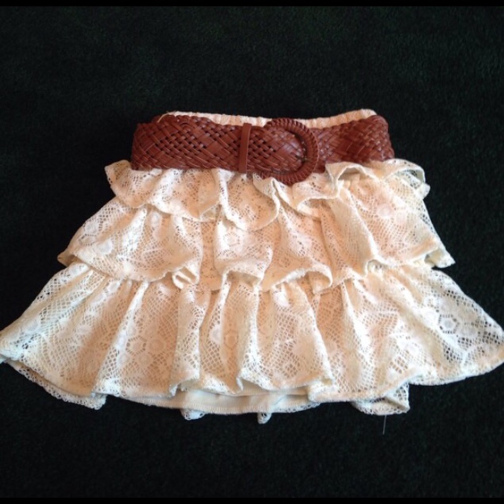 Adorable Blue Asphalt Lace Skirt