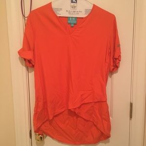 Orange flowy blouse Escapada NWOT
