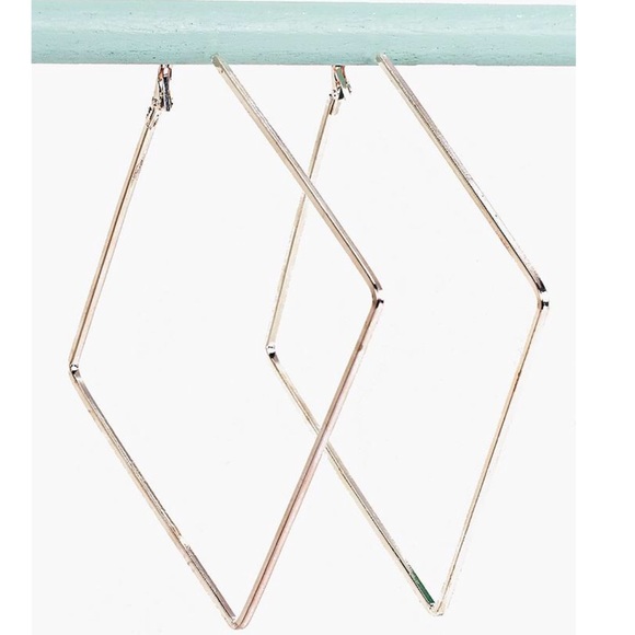 Jewelry - Rose Gold Square Angle Hoop Earrings