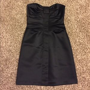 Max and Cleo Strapless Black Bow Cocktail Dress
