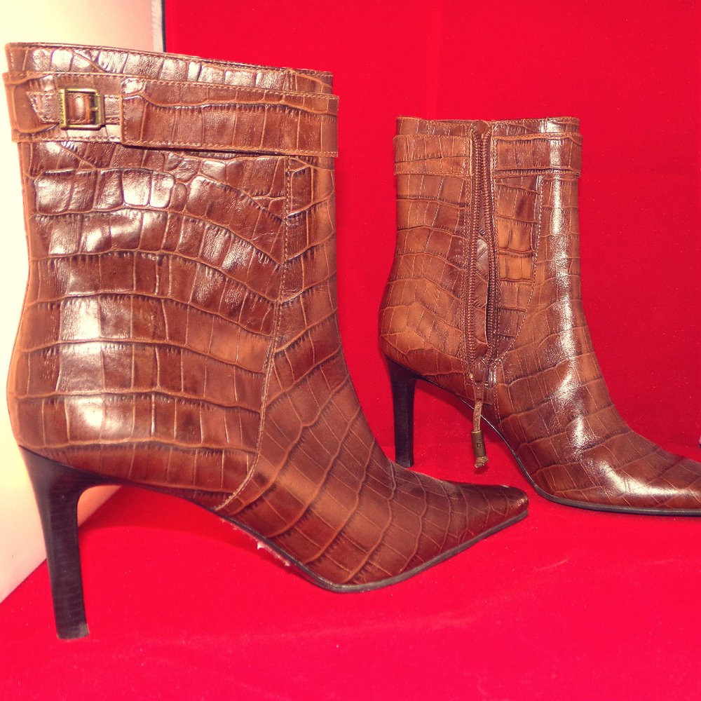 Ralph Lauren Alligator-look Booties
