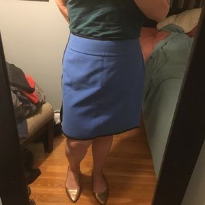 Ann Taylor Skirt: side zip & faux leather trim 14