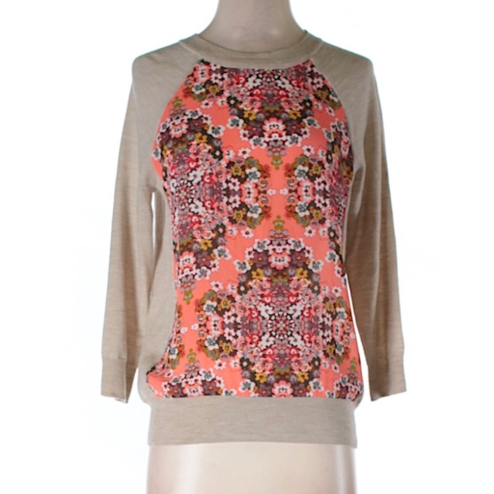 J. Crew floral print pullover sweater