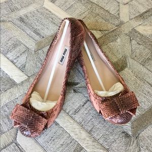 MIU MIU 38/8 Purple Ballerina Flats PRADA
