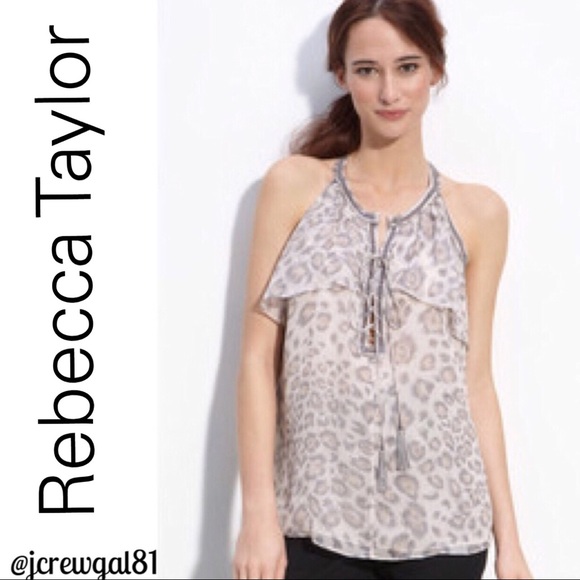 Rebecca Taylor Tops - 🎉HP-Rebecca Taylor Silk leopard Racerback Cami Sm