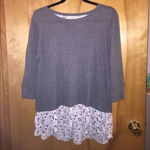 Loft Outlet grey sweater, high in front, low back
