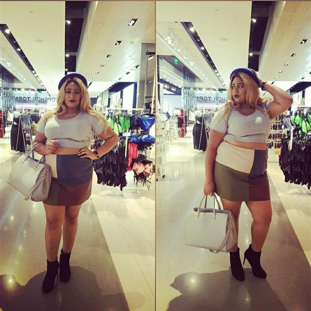 Forever21 Plus Size Pleather Colorblock skirt