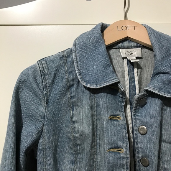 LOFT Light Wash Denim Jacket - Picture 3 of 6