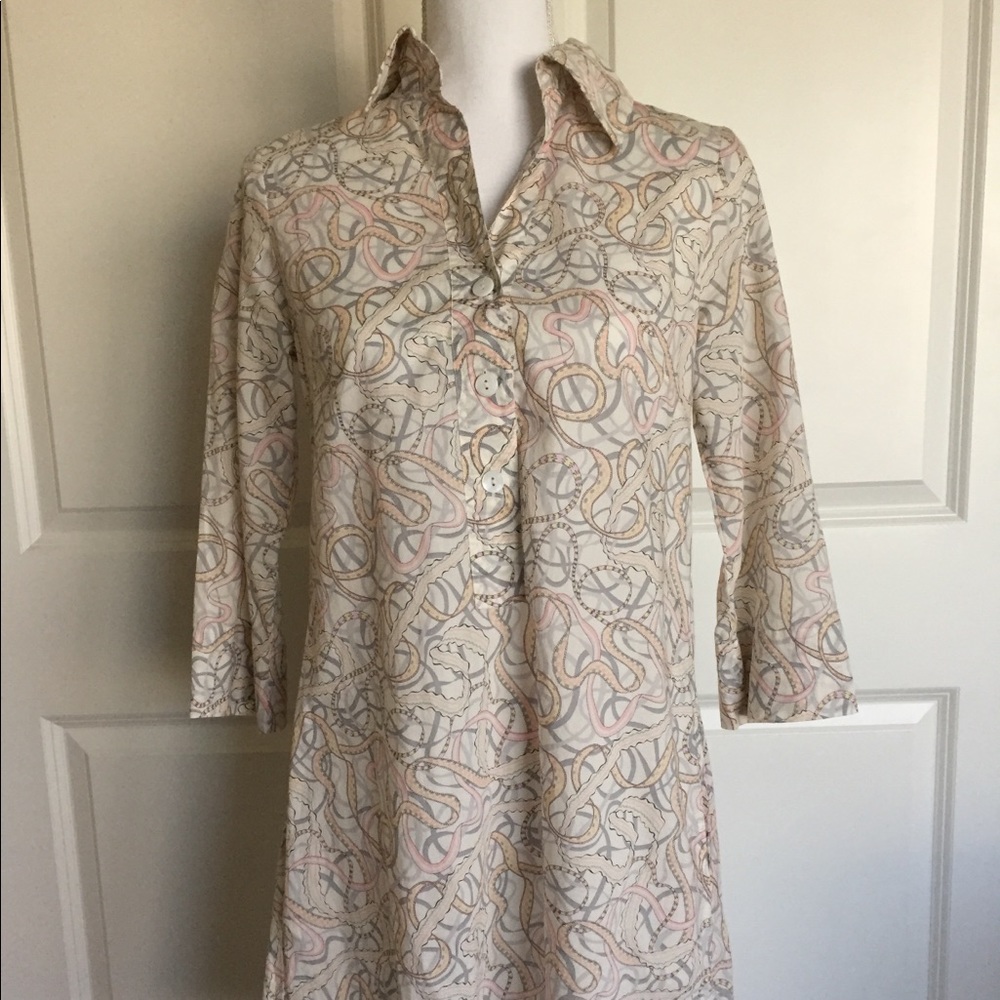 Brian Dales ribbon print short tunic dress size 42