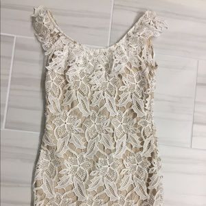 Sabo nude and white mini dress