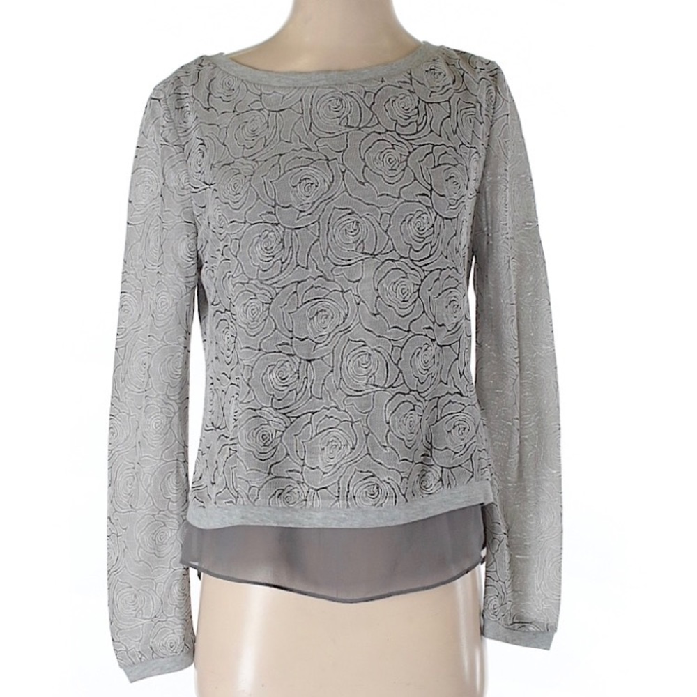 Greylin floral detailed layered long sleeve top