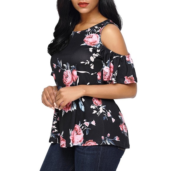 New in the bag! Cold shoulder floral top 🌷🌸 - Picture 3 of 4
