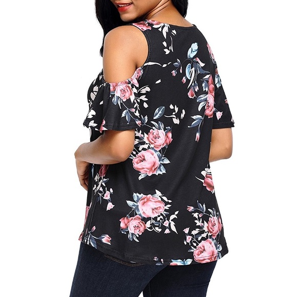 New in the bag! Cold shoulder floral top 🌷🌸 - Picture 4 of 4