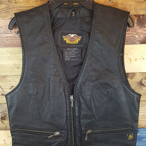 Harley Davidson Womens Biker Vest Embroidered S