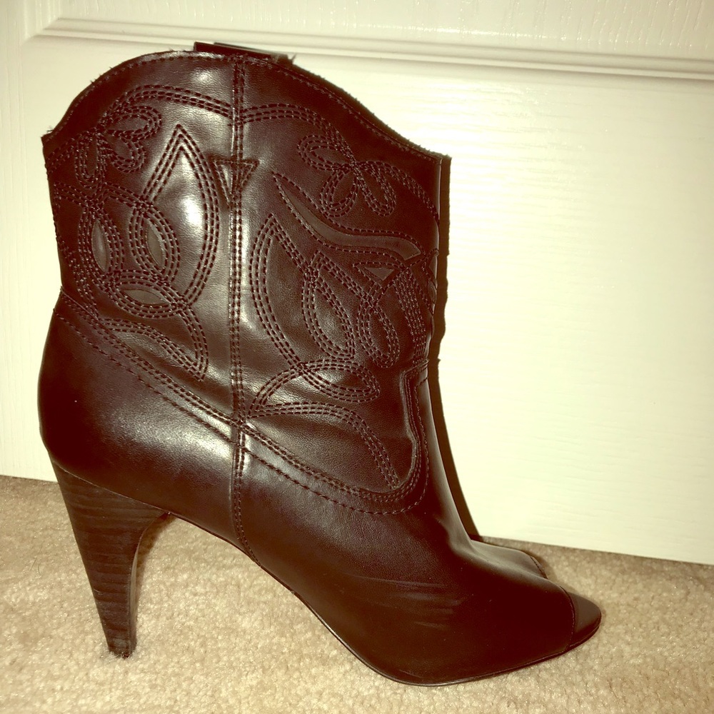 Peep toe cowboy heels