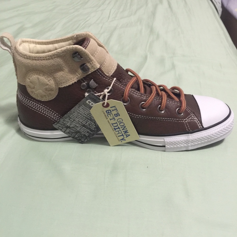 Converse brown leather