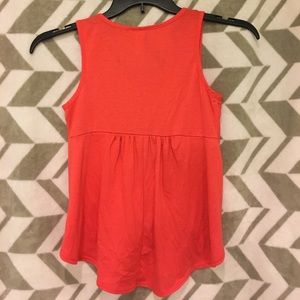 Shirts & Tops - Girls coral color with lace tank top Shirts & Tops - Girls coral color with lace tank top