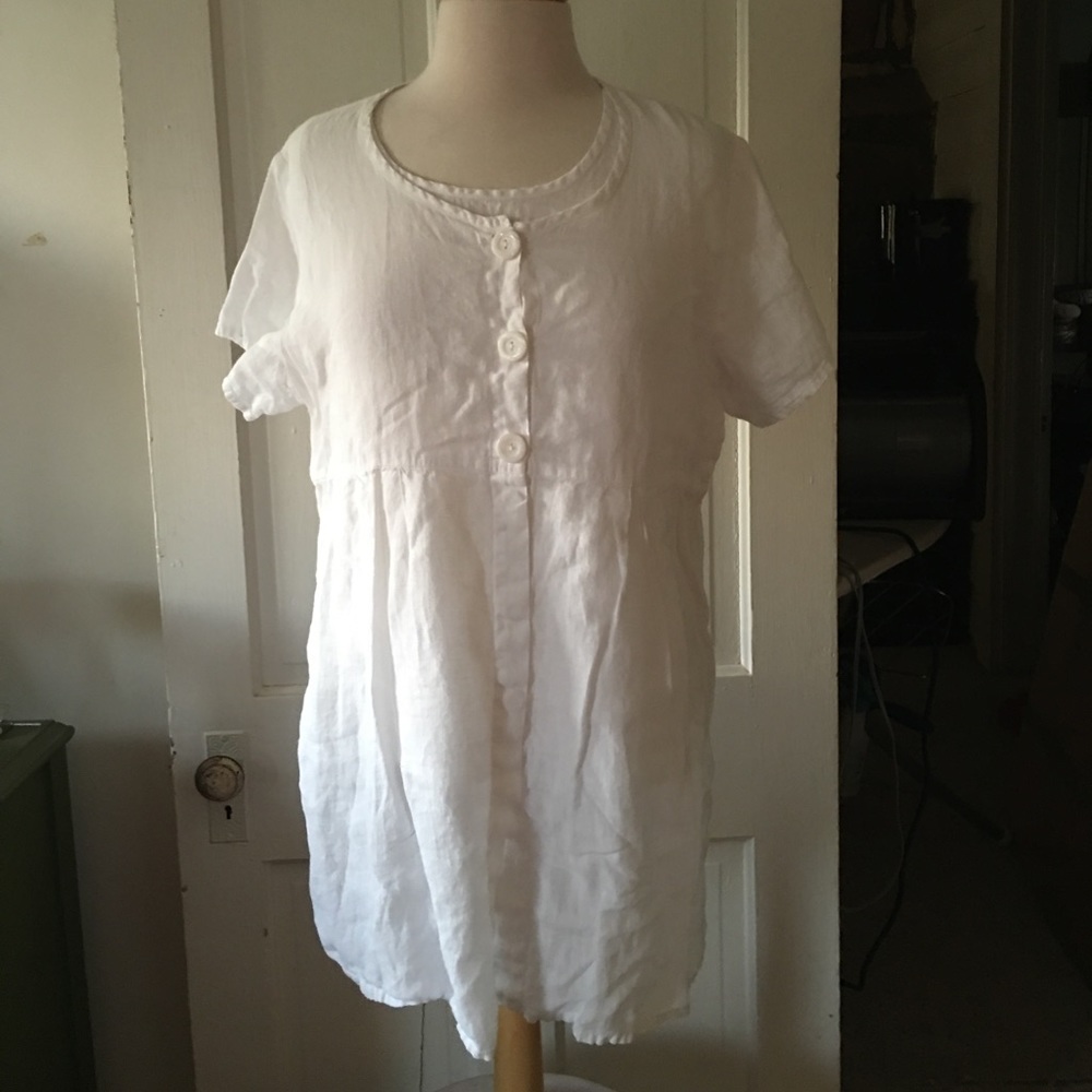 Flax Brand white linen/flax Cami & Top Medium