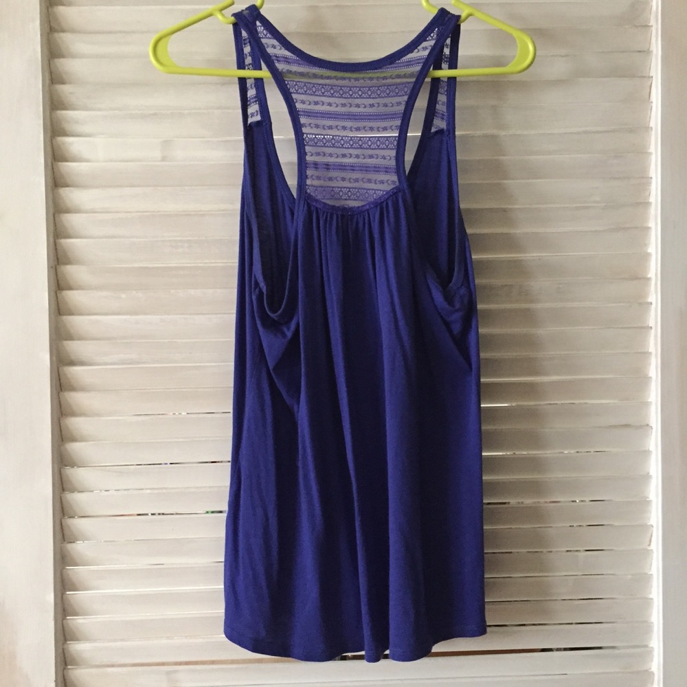 Blue Patterned Racerback Top - Picture 4 of 4