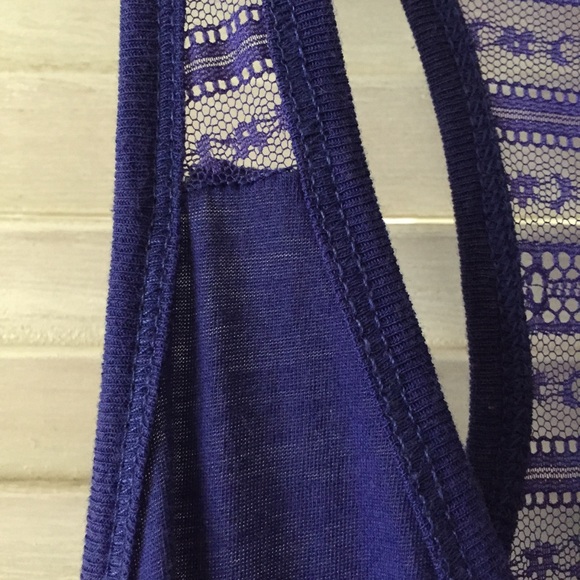 Blue Patterned Racerback Top - Picture 3 of 4