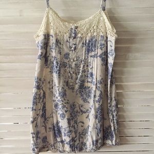 Blue Flowered Lightweight Top