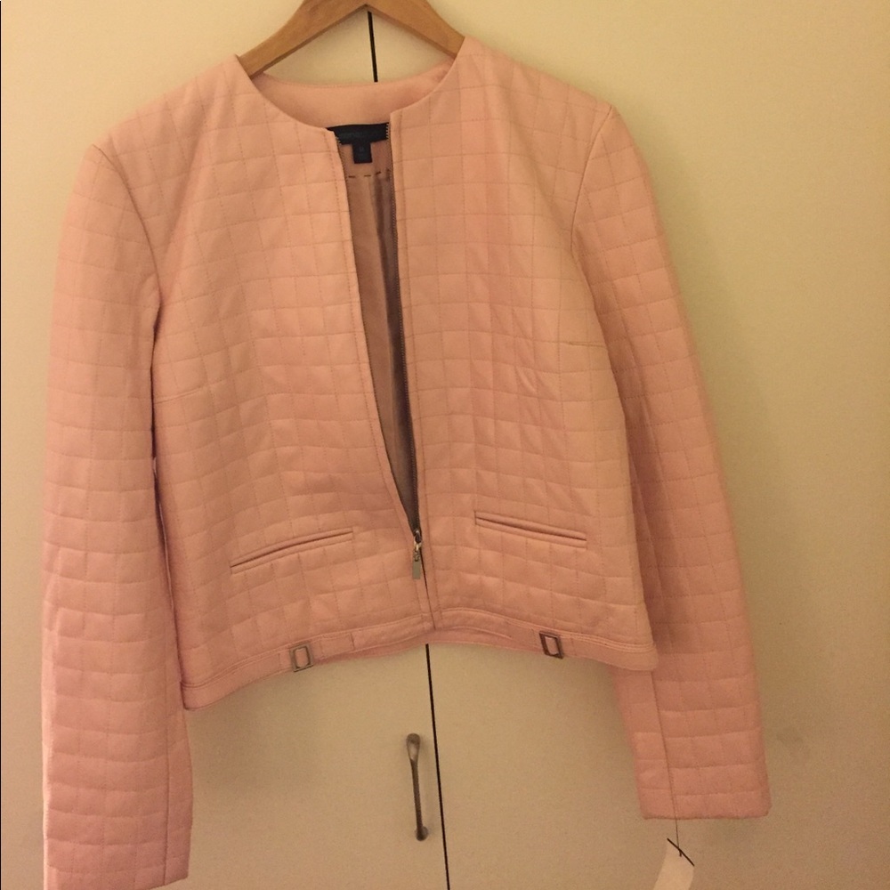 Leather quilted jacket