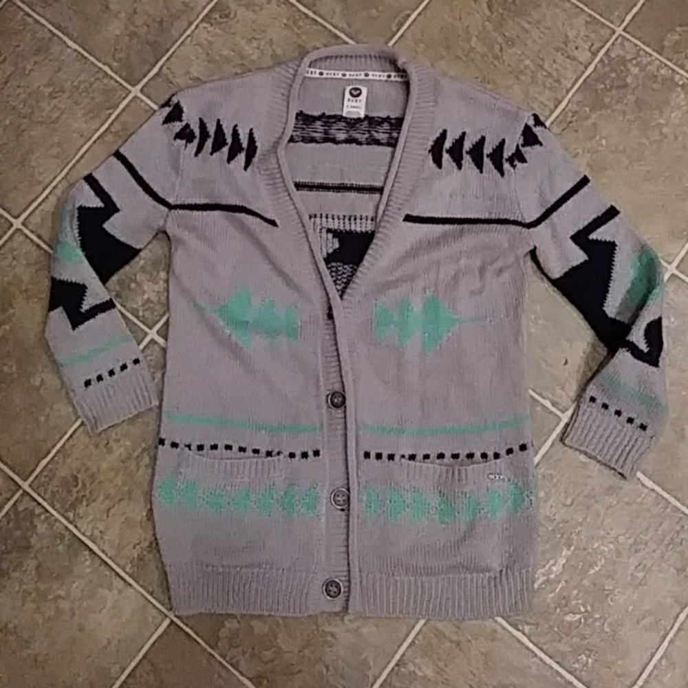 ROXY Gray cardigan awesome SWEATER Woman's XS