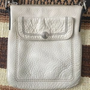 Coach white leather crossbody bag