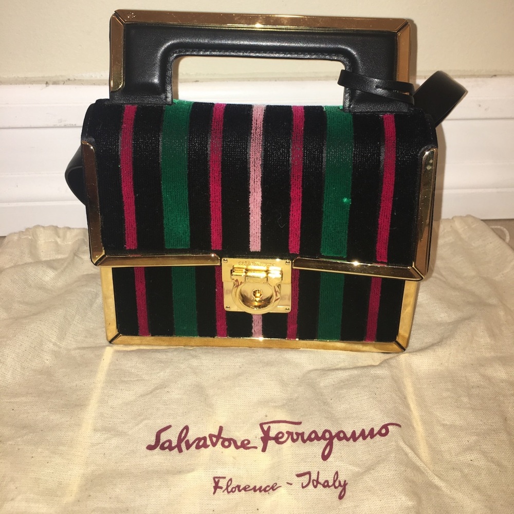 Vintage Salvatore Ferragamo Aileen Frame Handle Bag - Velvet