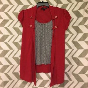 Red shirt with attached tank