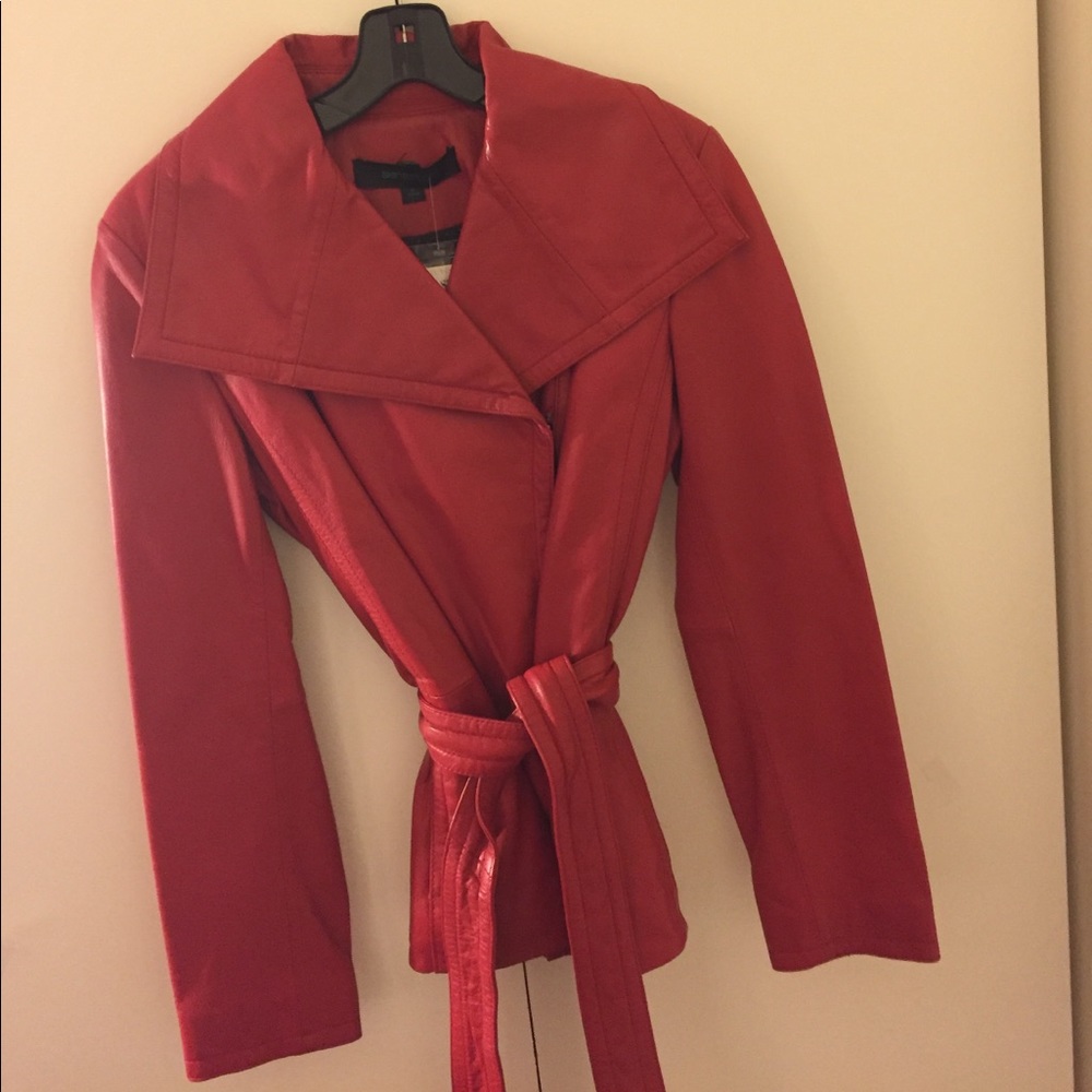 Red leather jacket