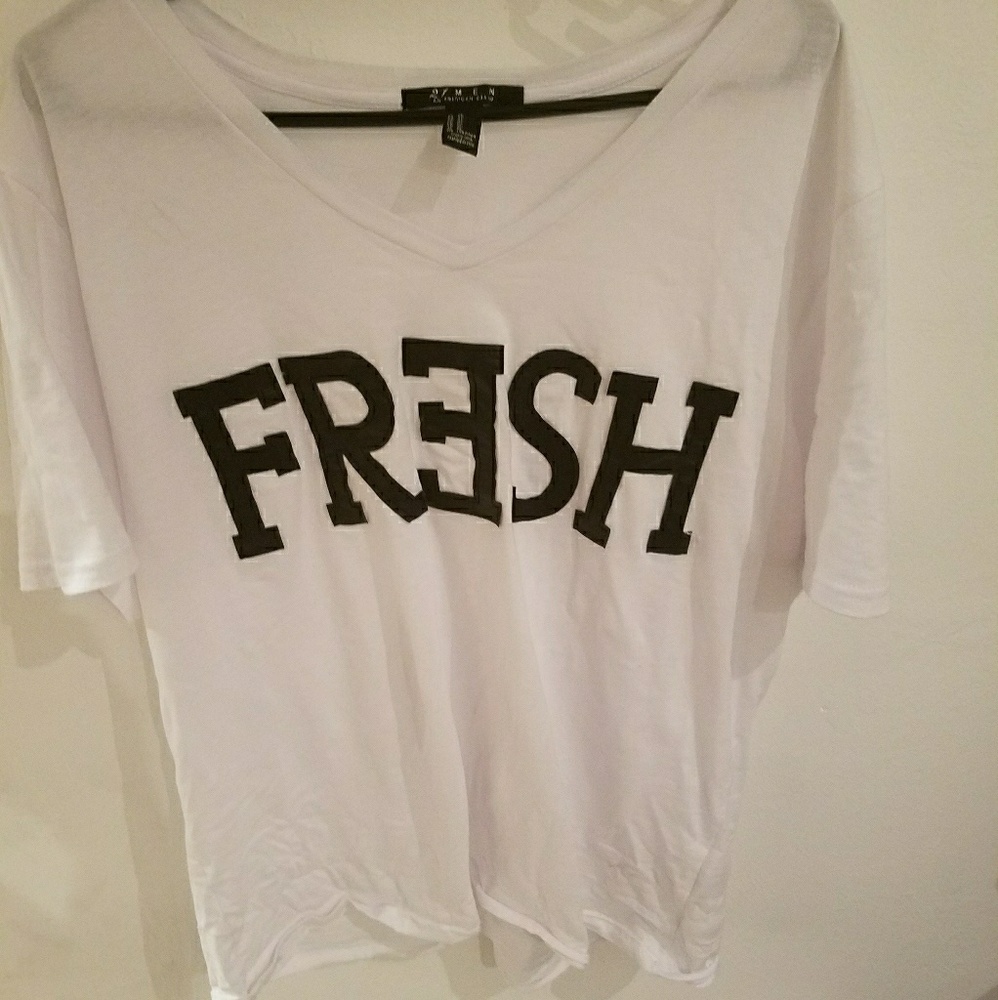 Deep V Fresh logo shirt (leather letters)