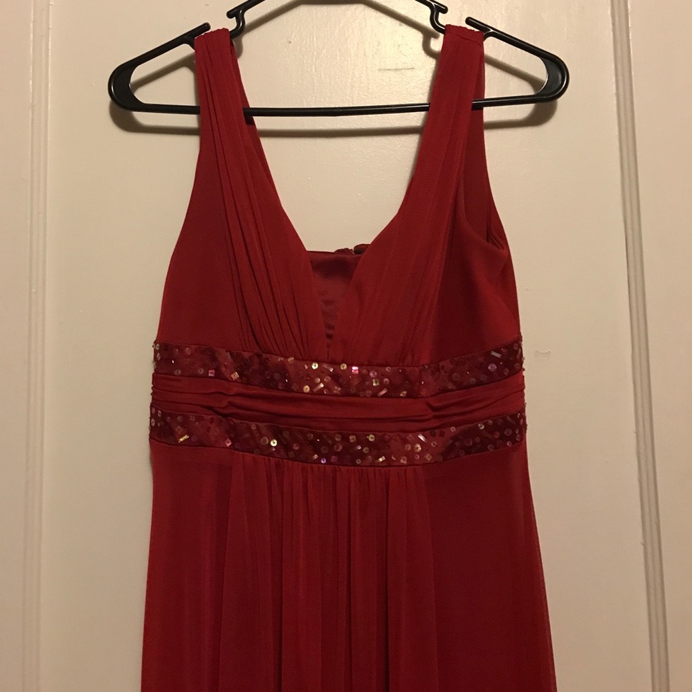 Long red dress, only worn once in a wedding!