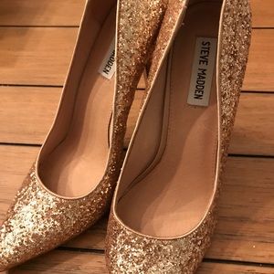 Steve Madden Gold Sparkle Heels