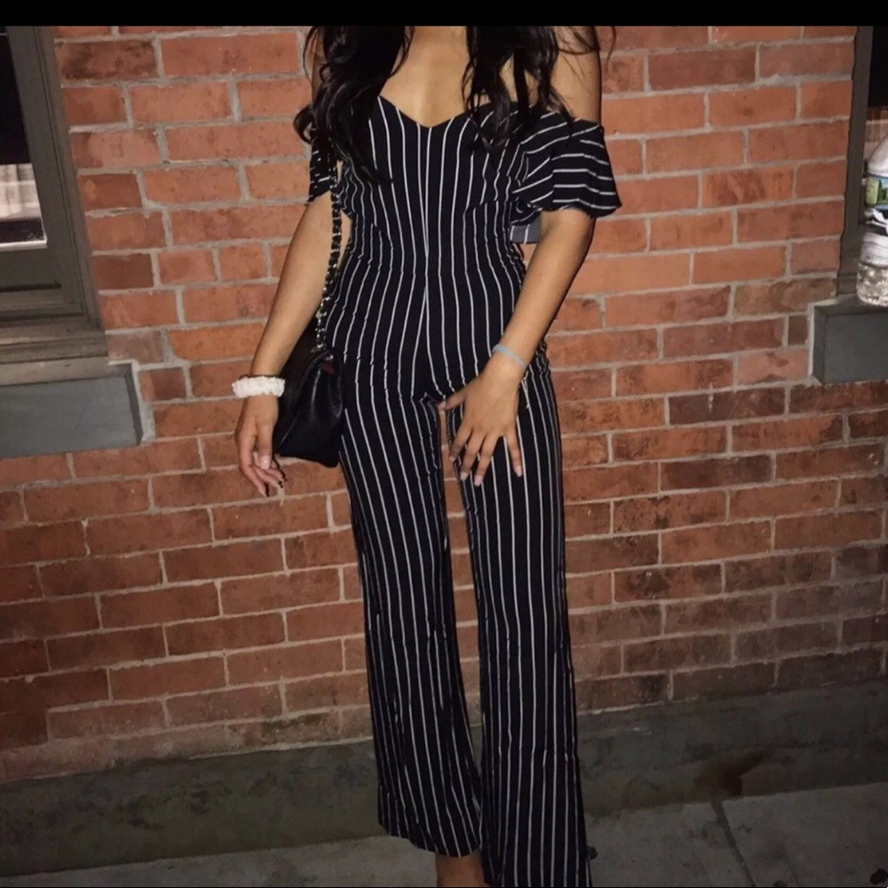 LF STRIPPED JUMPSUIT ROMPER