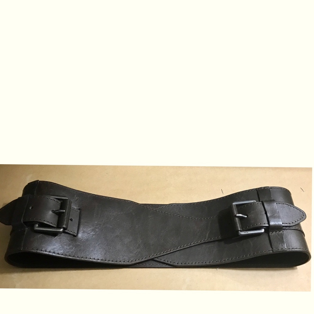 Max Mara Waist Belt Cross Over Buckle Dark Brown
