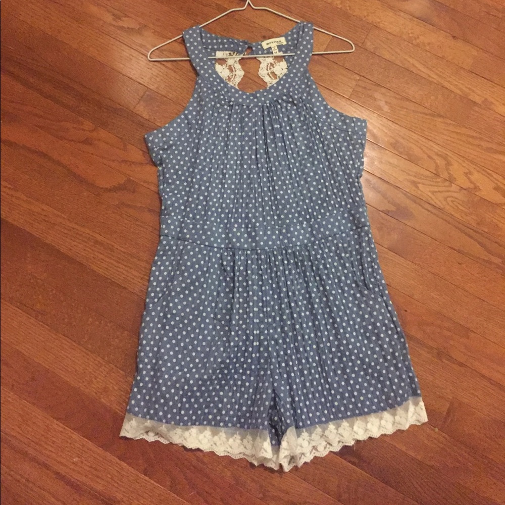 Polka Dot Lace Romper