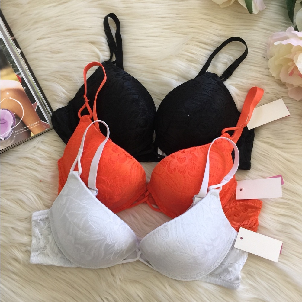 3 Size 34B Double Padded Extreme Push-up Bras