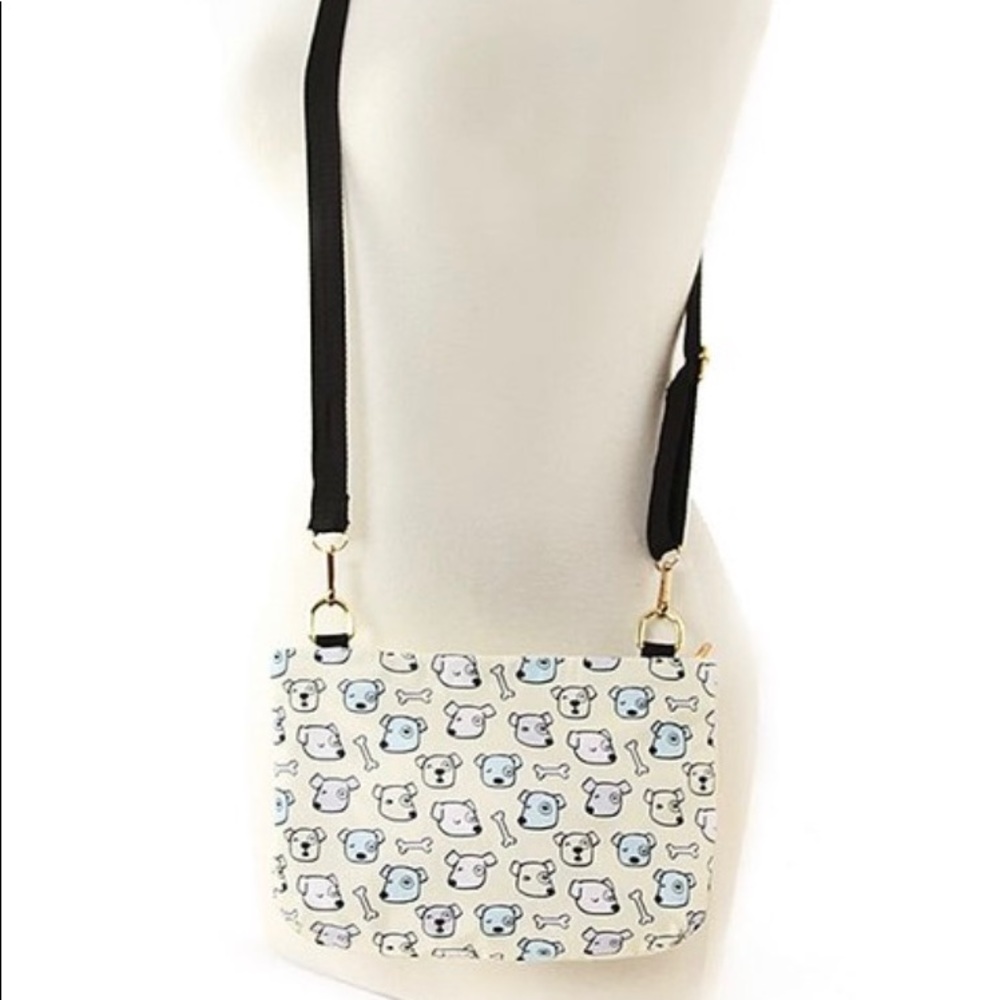 Beige dog & bone crossbody bag