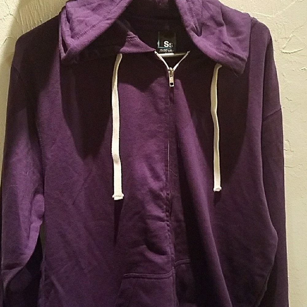 Purple smoke free home zip up hoodie