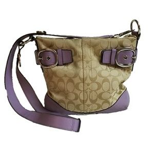 COACH leather buckle duffle bag lavendar lilac
