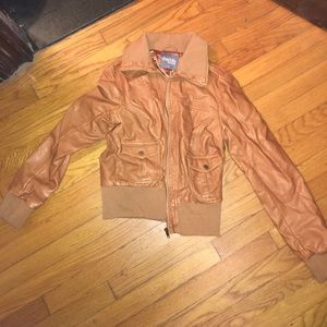 Brown leather jacket